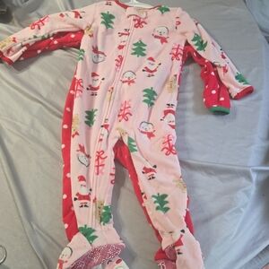Carter's Pink and Red Festive Footies with Holiday Print